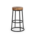 Tabouret de comptoir sans accoudoirs en bois de style ferme avec assise pleine pour salle à manger
