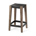 Tabouret de bar/comptoir industriel en bois et métal sans accoudoirs pour salle à manger