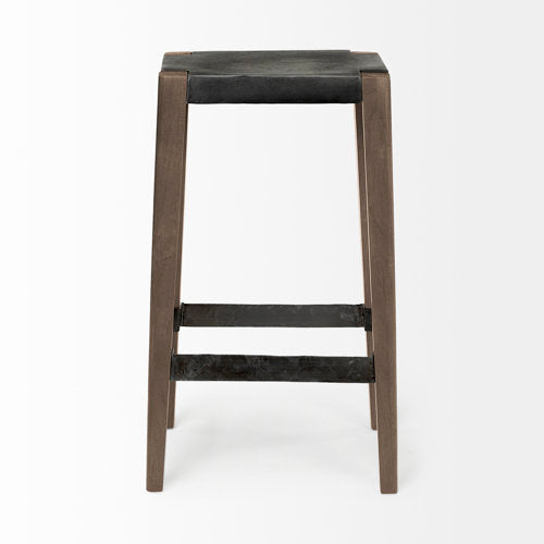 Tabouret de bar/comptoir industriel en bois et métal sans accoudoirs pour salle à manger