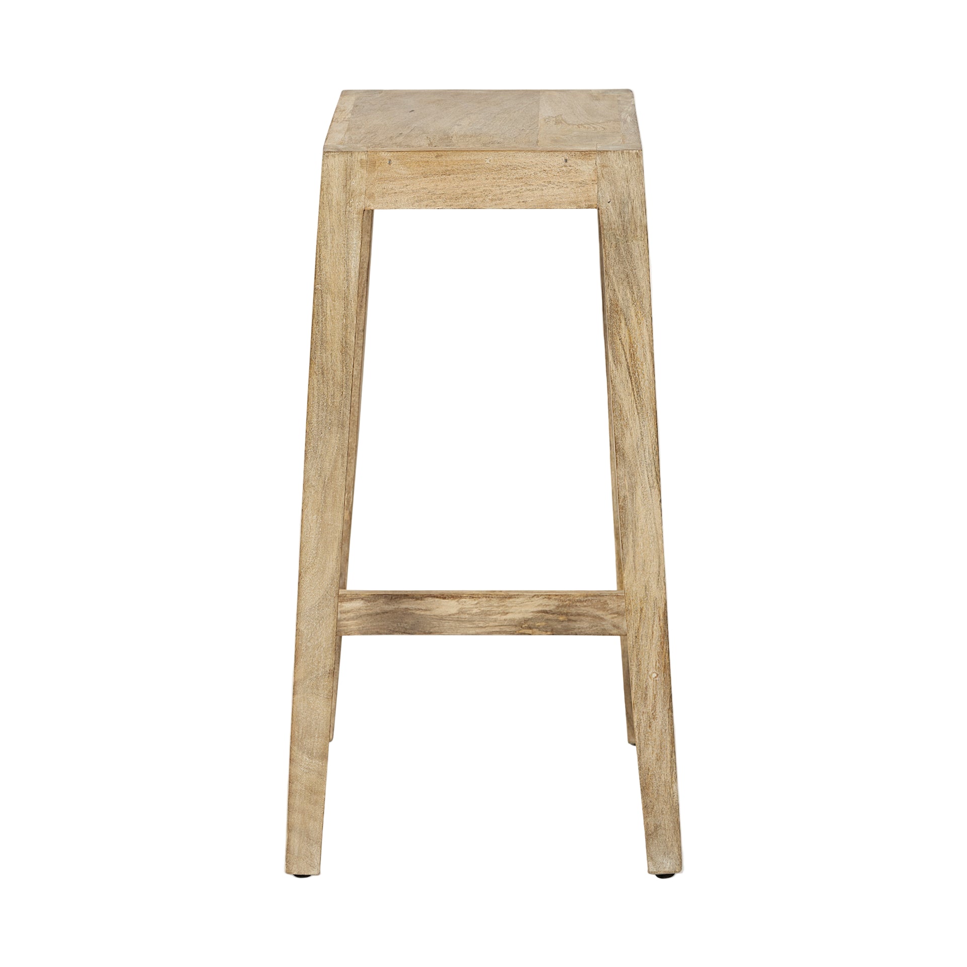 Farmhouse Wood & Metal Armless Counter Stool for Dining Room
