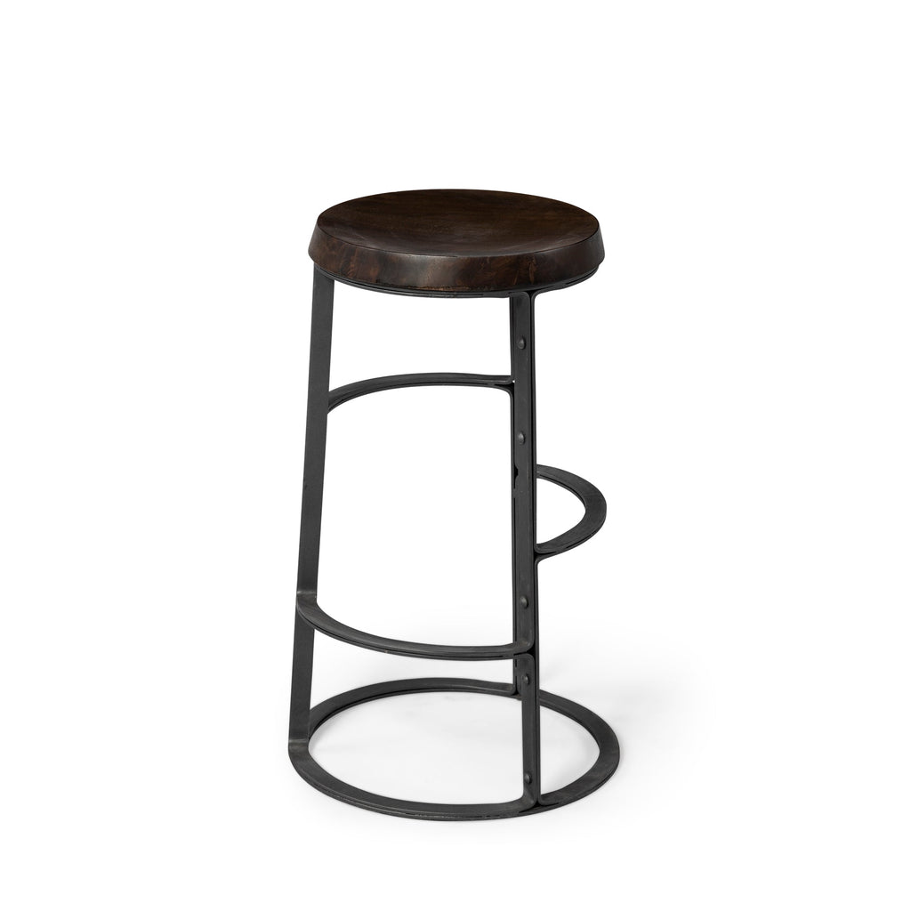 Tabouret de comptoir sans accoudoirs, moderne, en bois et métal, pour salle à manger