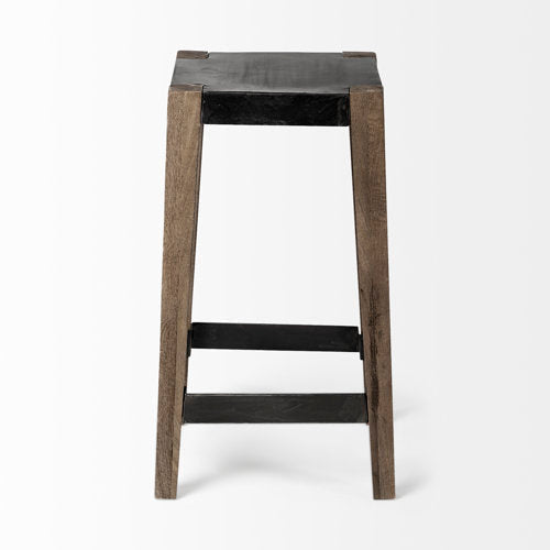 Tabouret de bar/comptoir industriel en bois et métal sans accoudoirs pour salle à manger