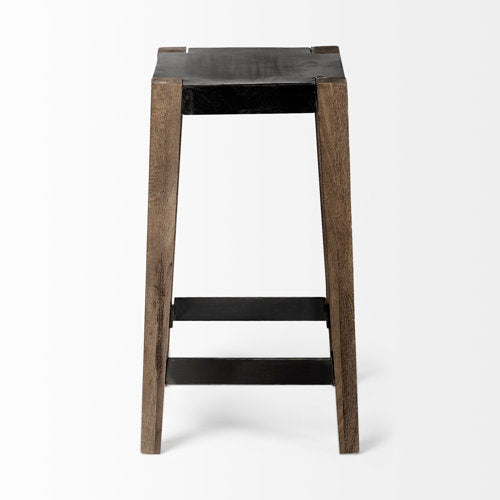 Tabouret de bar/comptoir industriel en bois et métal sans accoudoirs pour salle à manger