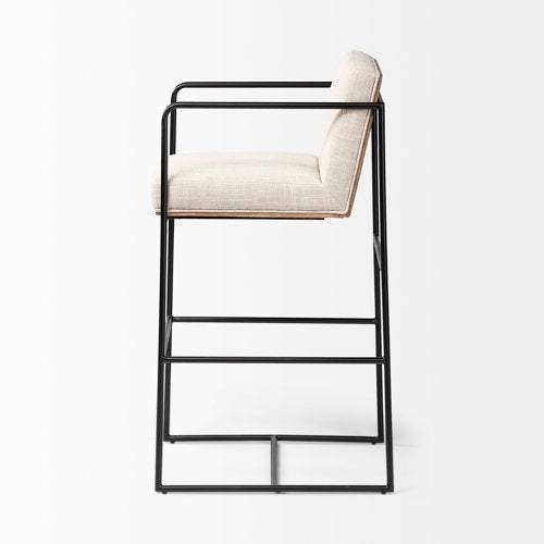 Tabouret de comptoir moderne en métal rembourré avec coussin pour salle à manger