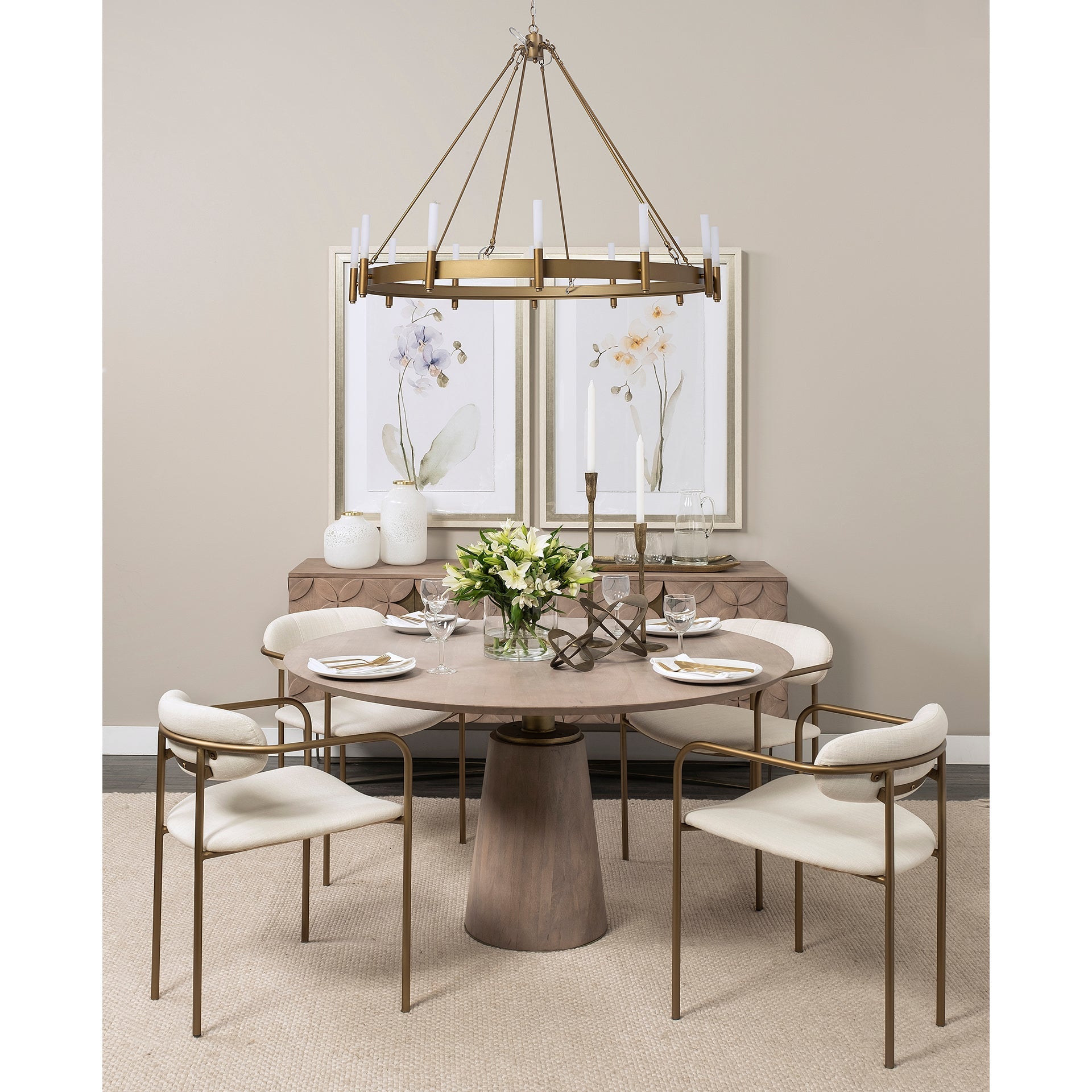 Modern Wood & Metal Rectangular Dining Table for Dining Room