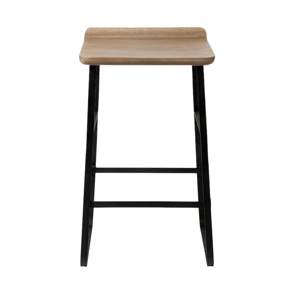 Tabouret de bar/comptoir moderne en bois et métal sans accoudoirs pour salle à manger