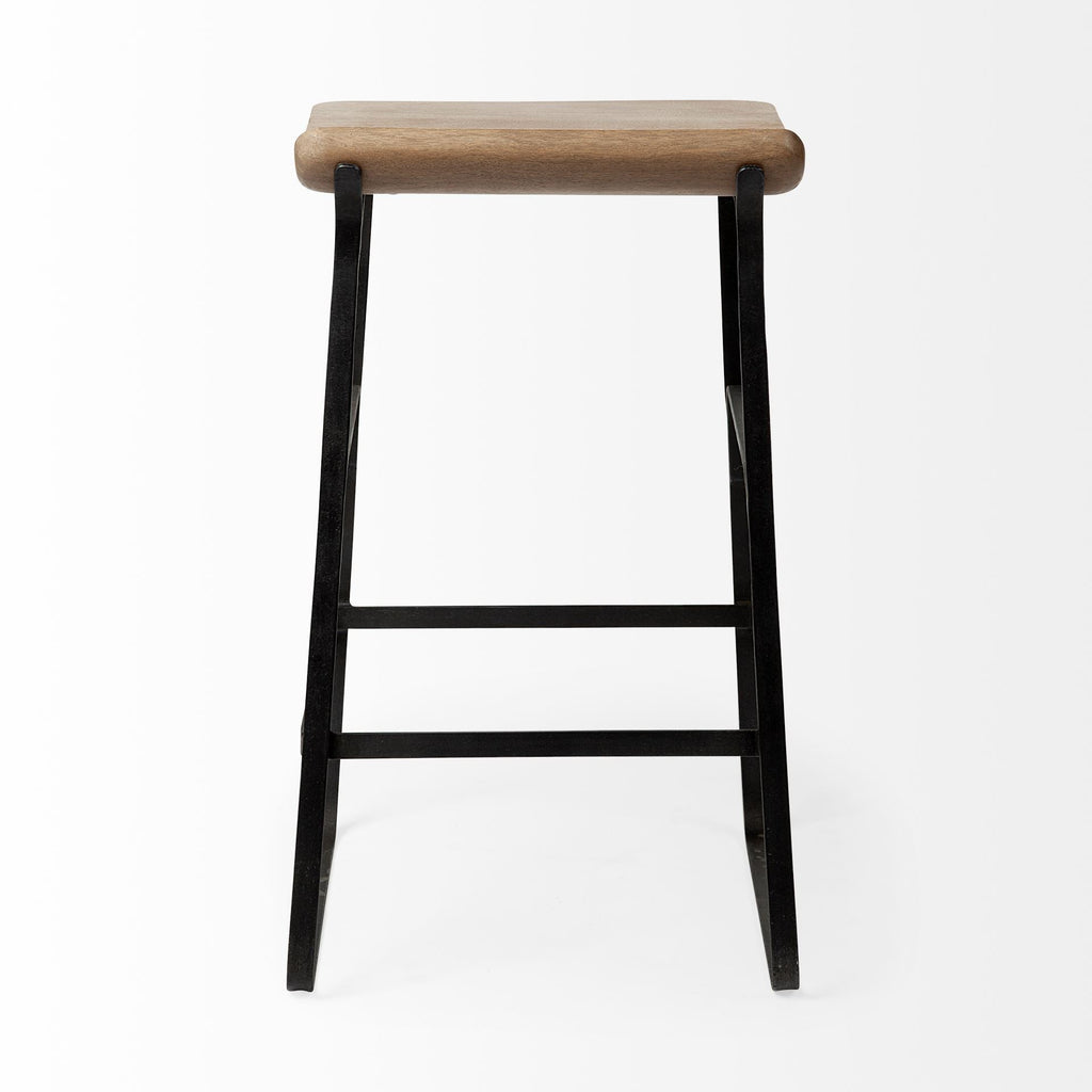 Tabouret de bar/comptoir moderne en bois et métal sans accoudoirs pour salle à manger
