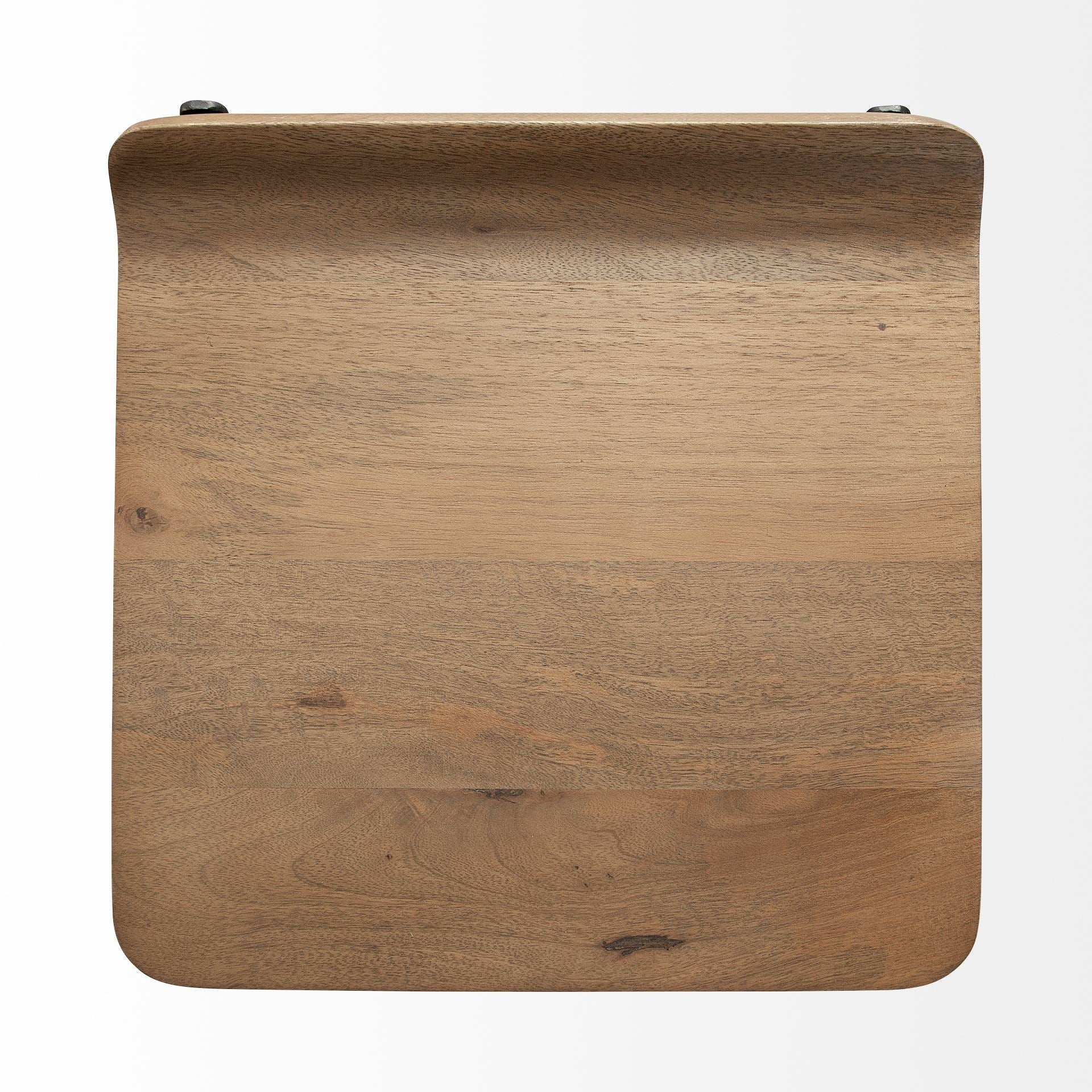 Tabouret de bar/comptoir moderne en bois et métal sans accoudoirs pour salle à manger
