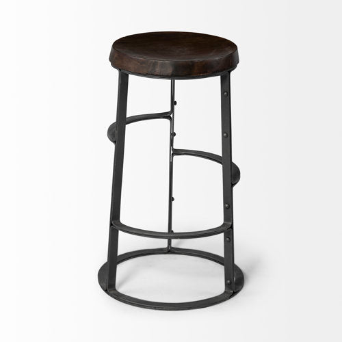 Tabouret de comptoir sans accoudoirs, moderne, en bois et métal, pour salle à manger