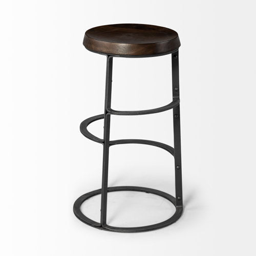 Tabouret de comptoir sans accoudoirs, moderne, en bois et métal, pour salle à manger