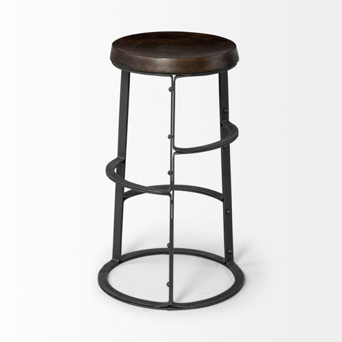 Tabouret de comptoir sans accoudoirs, moderne, en bois et métal, pour salle à manger