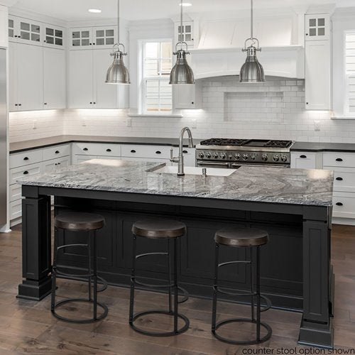 Modern Wood & Metal Armless Counter Stool for Dining Room