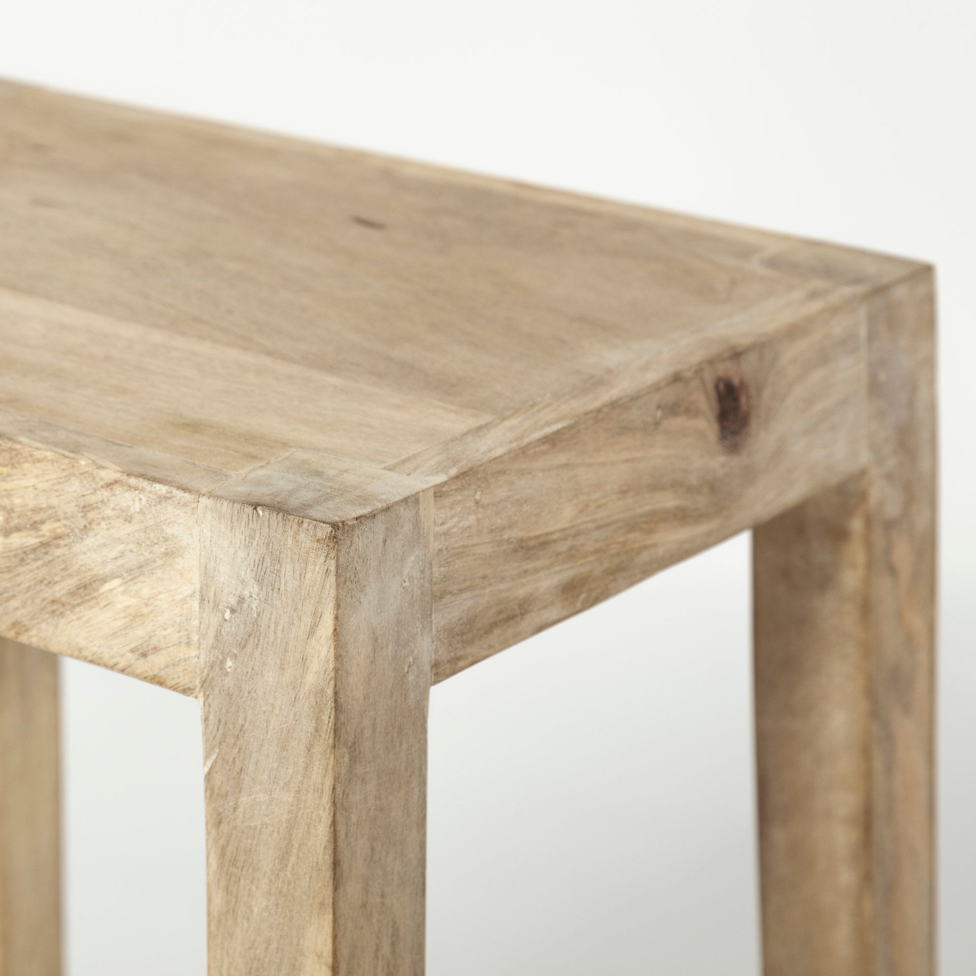 Farmhouse Wood & Metal Armless Counter Stool for Dining Room