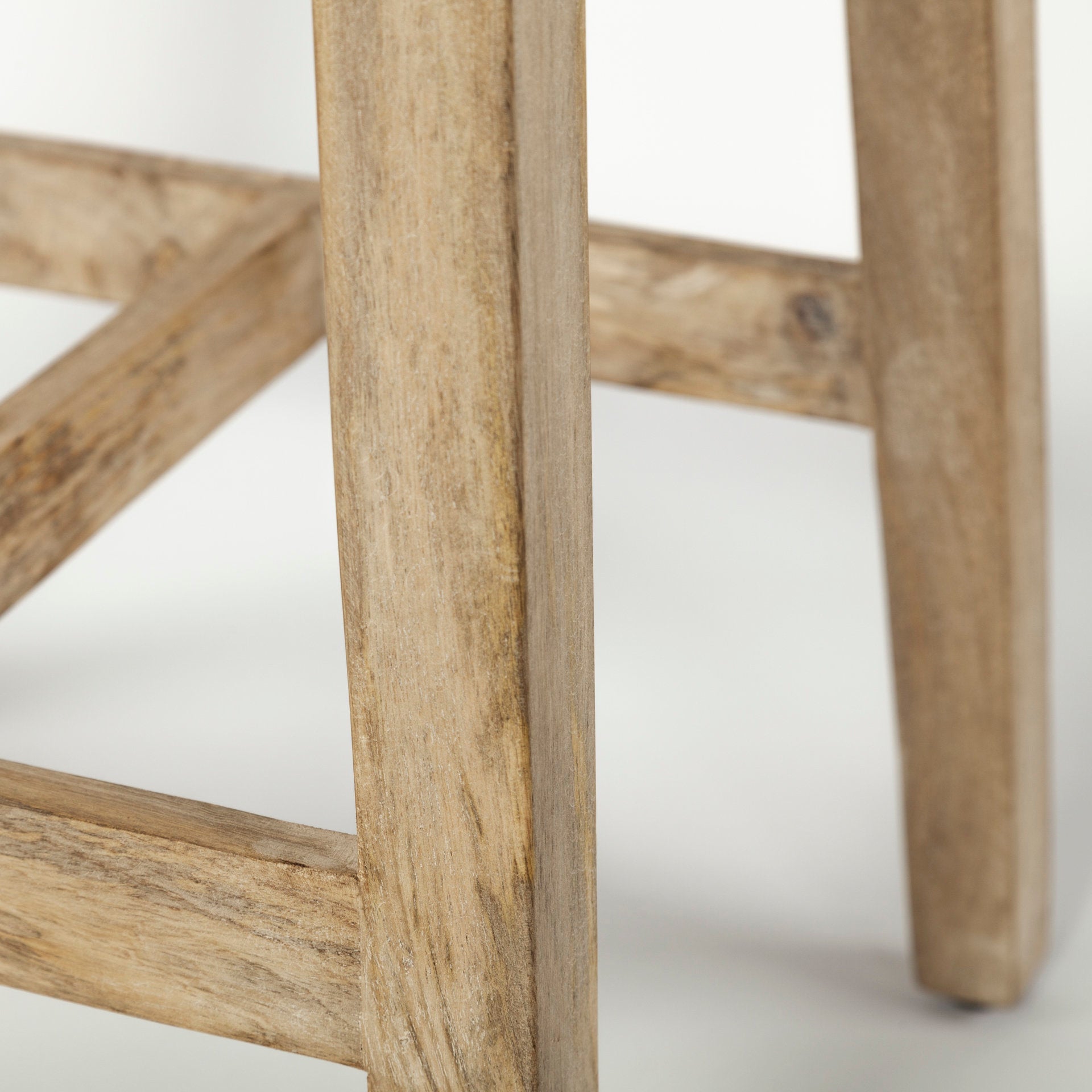 Farmhouse Wood & Metal Armless Counter Stool for Dining Room