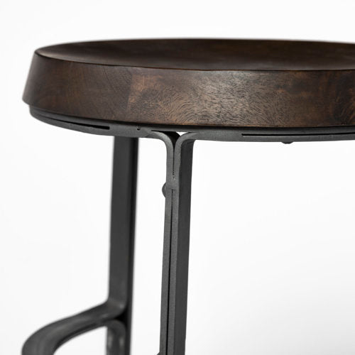 Tabouret de comptoir sans accoudoirs, moderne, en bois et métal, pour salle à manger