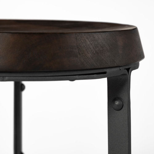 Tabouret de comptoir sans accoudoirs, moderne, en bois et métal, pour salle à manger