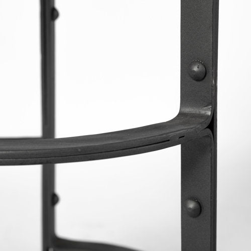 Modern Wood & Metal Armless Counter Stool for Dining Room