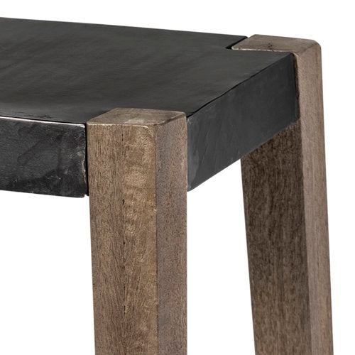 Industrial Wood & Metal Armless Bar & Counter Stool for Dining Room