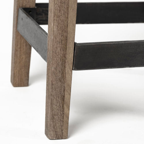Industrial Wood & Metal Armless Bar & Counter Stool for Dining Room