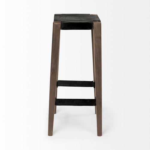 Tabouret de bar/comptoir industriel en bois et métal sans accoudoirs pour salle à manger