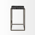 Tabouret de comptoir industriel sans accoudoirs en cuir et métal avec coussin pour salle à manger