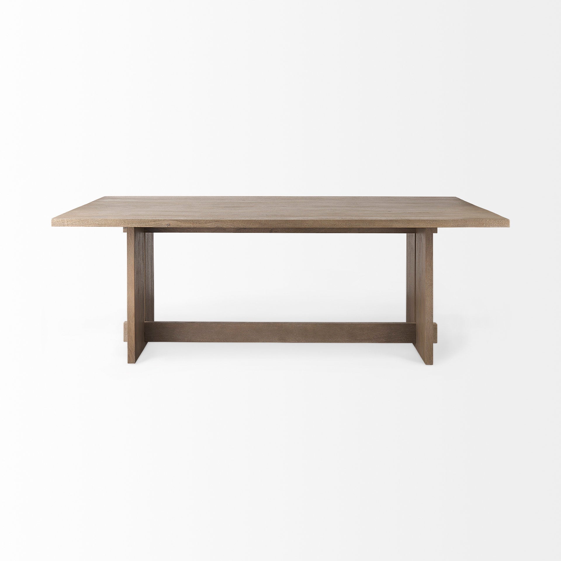 Contemporary Wood & Metal Dining Table with Sleek Base for Dining Room