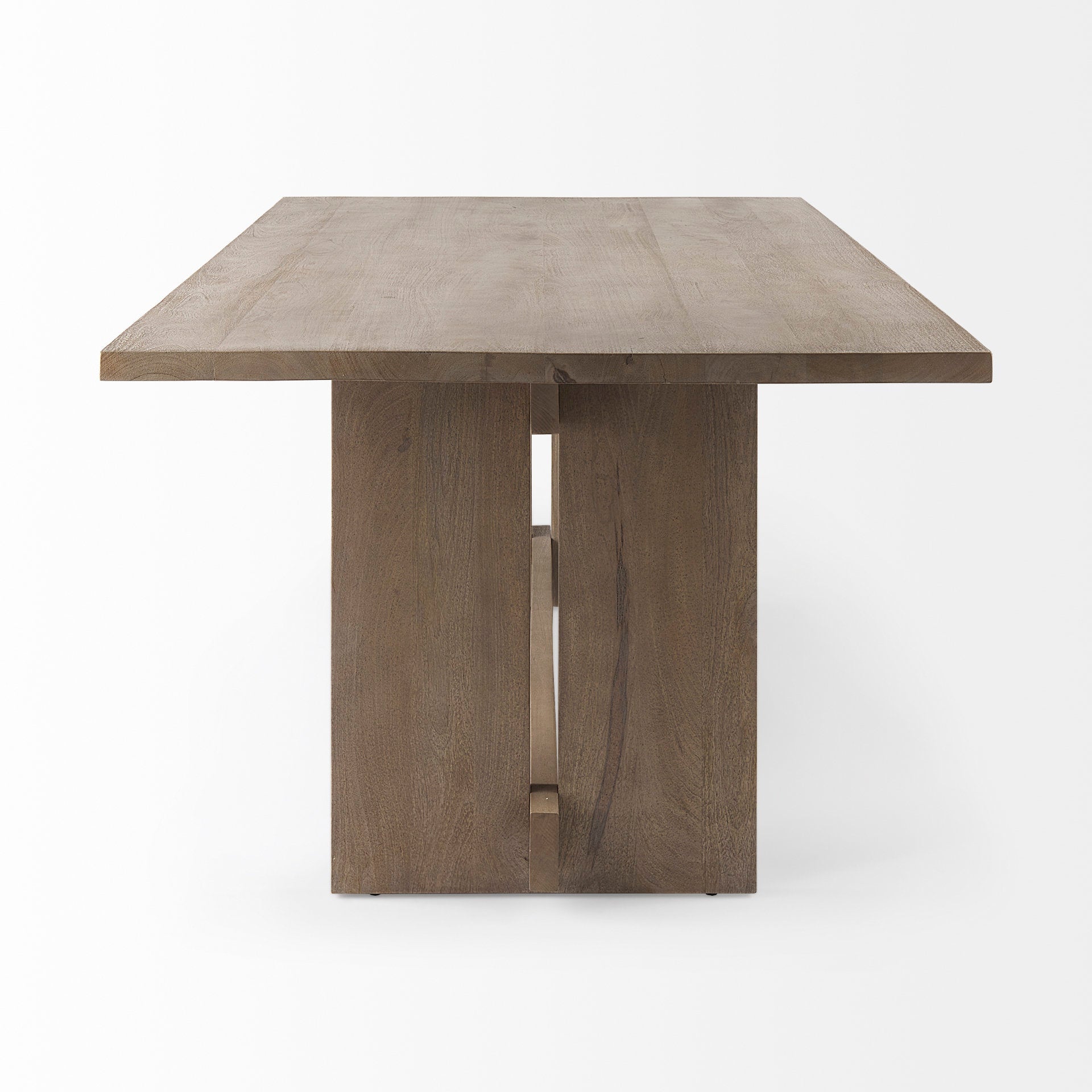 Contemporary Wood & Metal Dining Table with Sleek Base for Dining Room