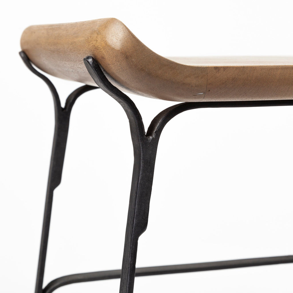 Tabouret de bar/comptoir moderne en bois et métal sans accoudoirs pour salle à manger