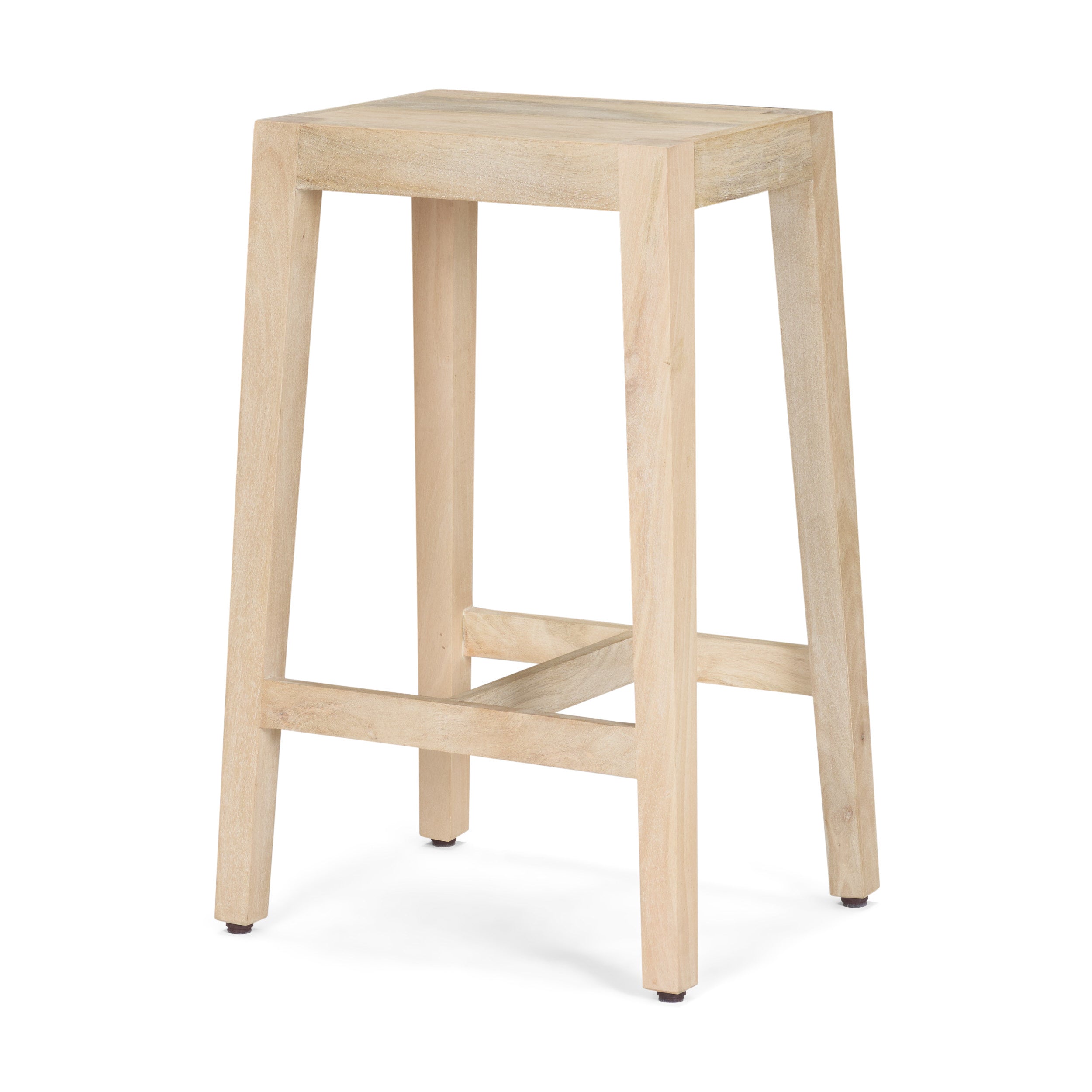 Farmhouse Wood & Metal Armless Counter Stool for Dining Room