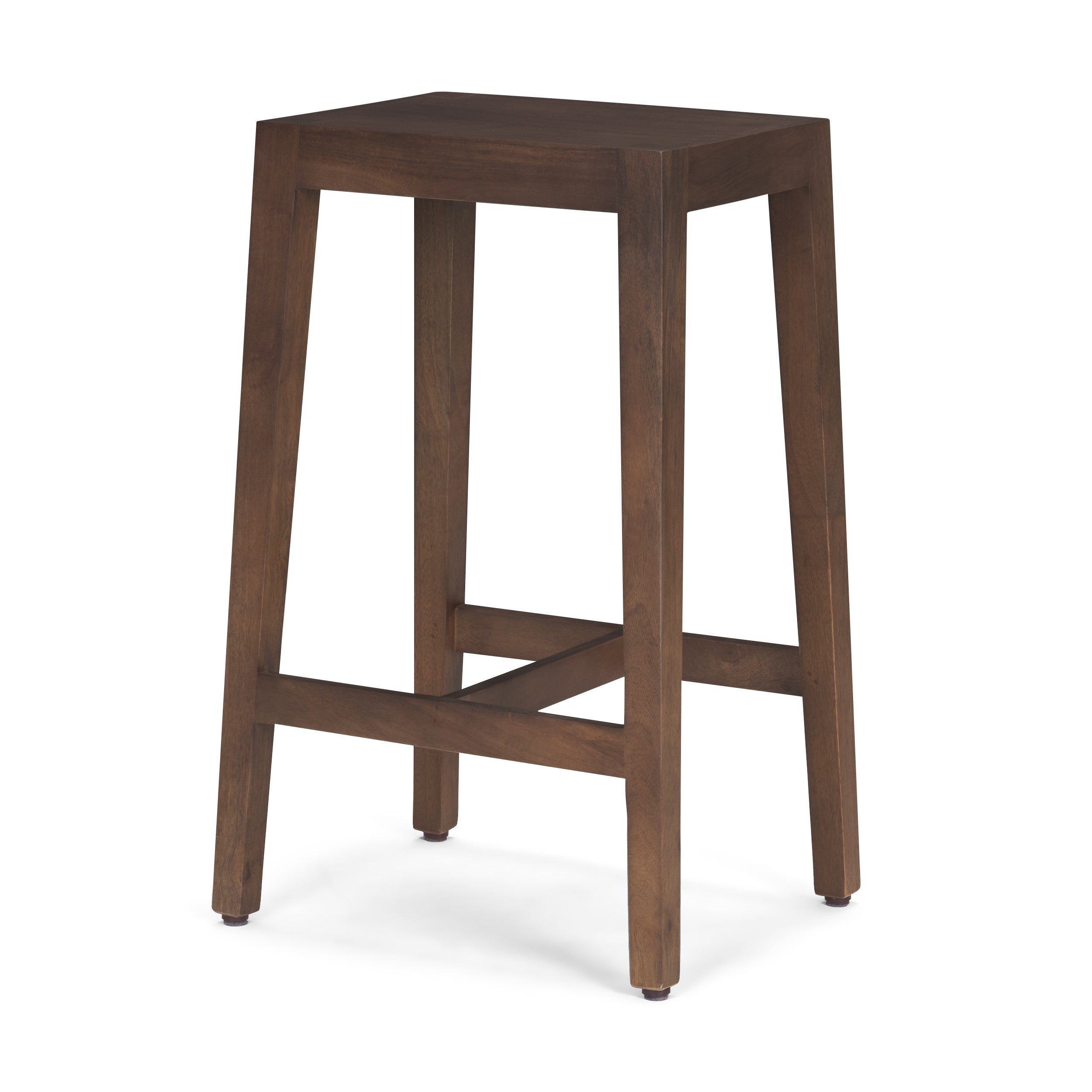 Farmhouse Wood & Metal Armless Counter Stool for Dining Room