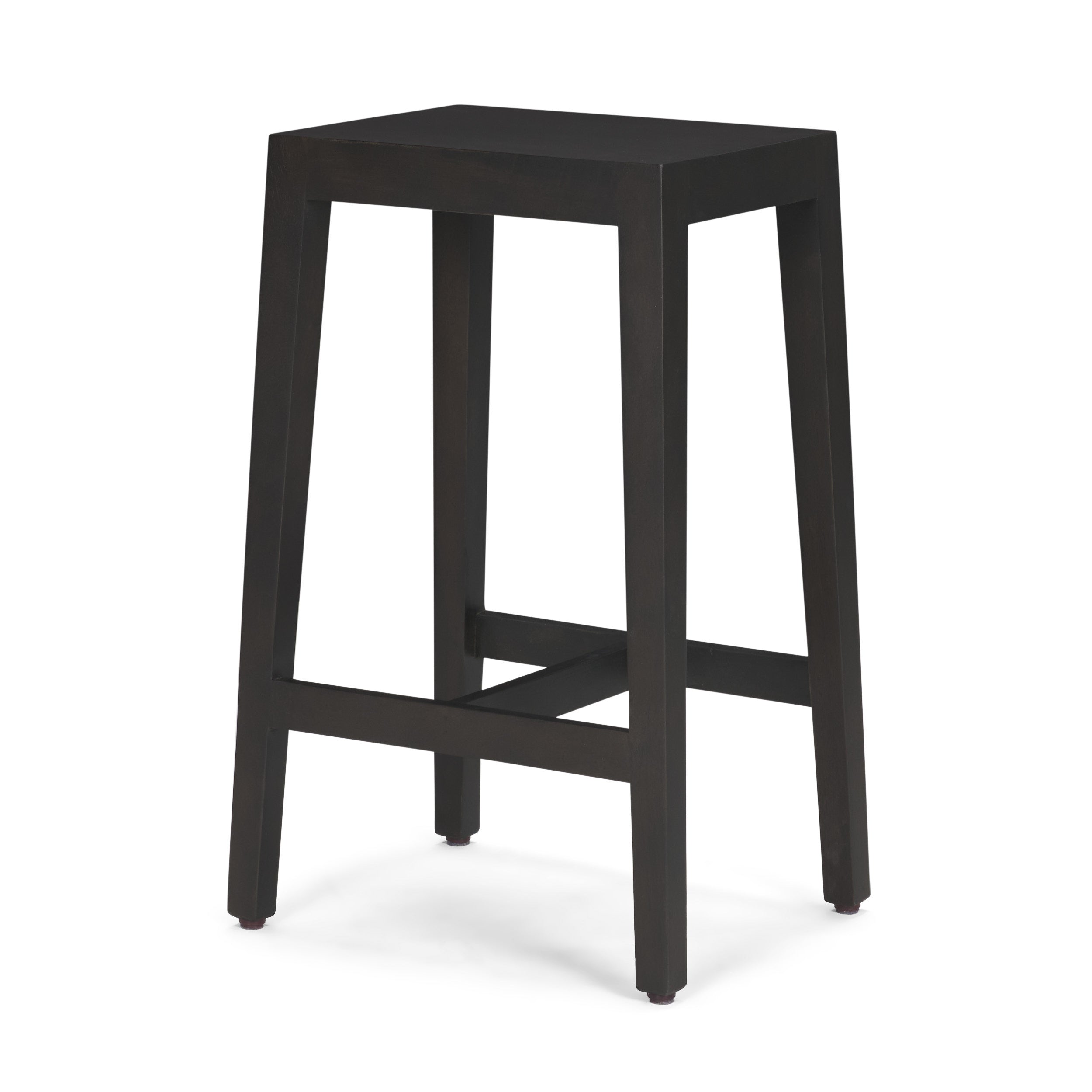 Farmhouse Wood & Metal Armless Counter Stool for Dining Room