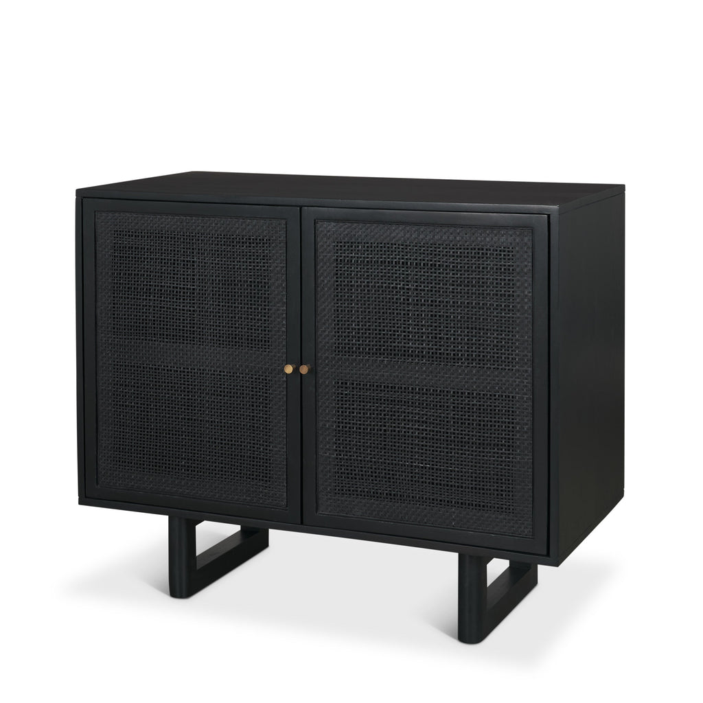 Farmhouse Wood & Metal 2-Door Accent Cabinet with Shelf for Dining Room