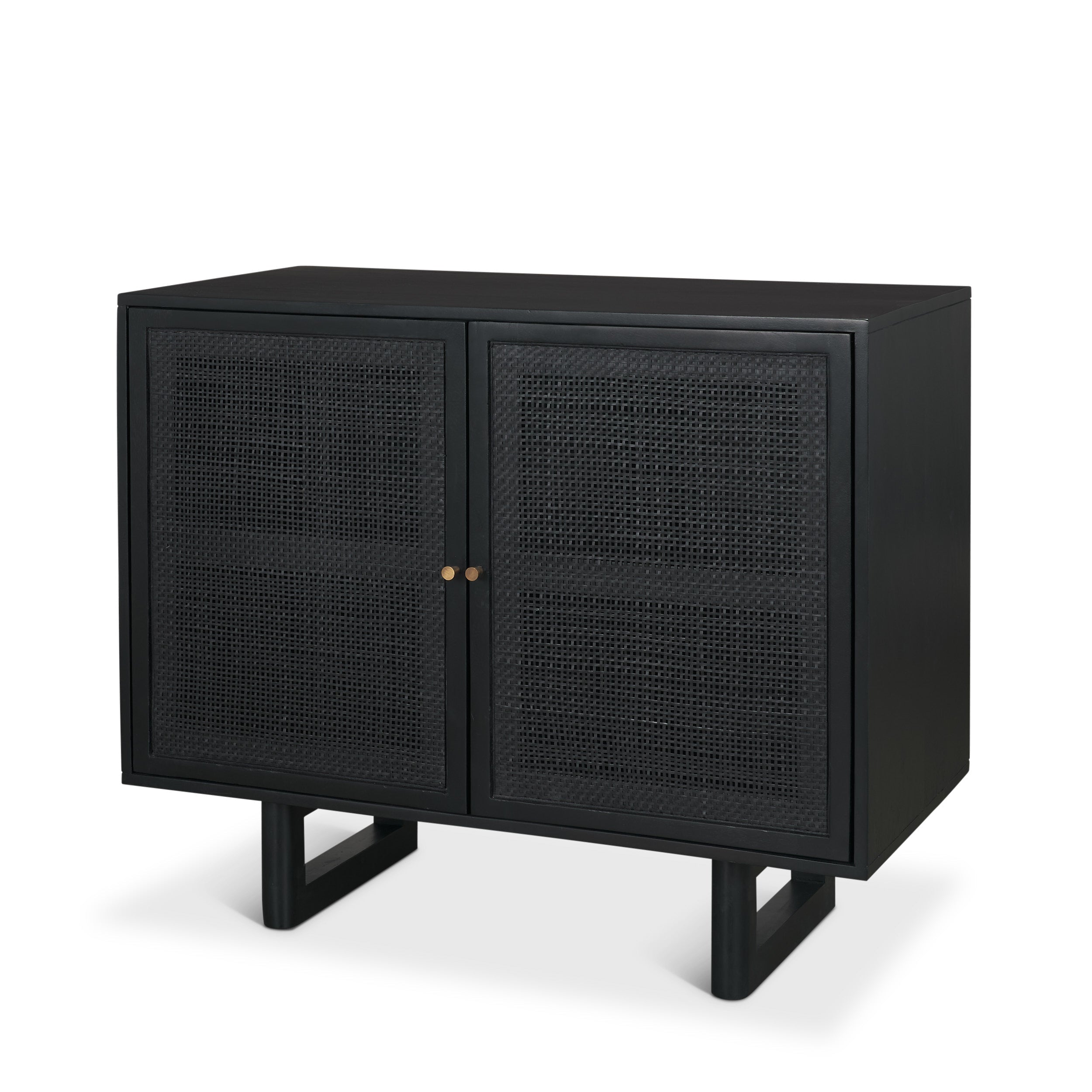 Farmhouse Wood & Metal 2-Door Accent Cabinet with Shelf for Dining Room