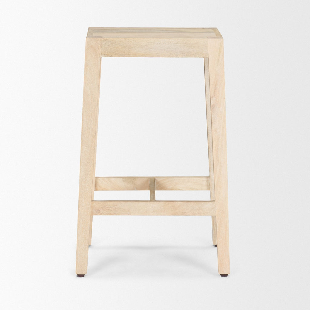 Tabouret de comptoir sans dossier en bois et métal style ferme pour salle à manger