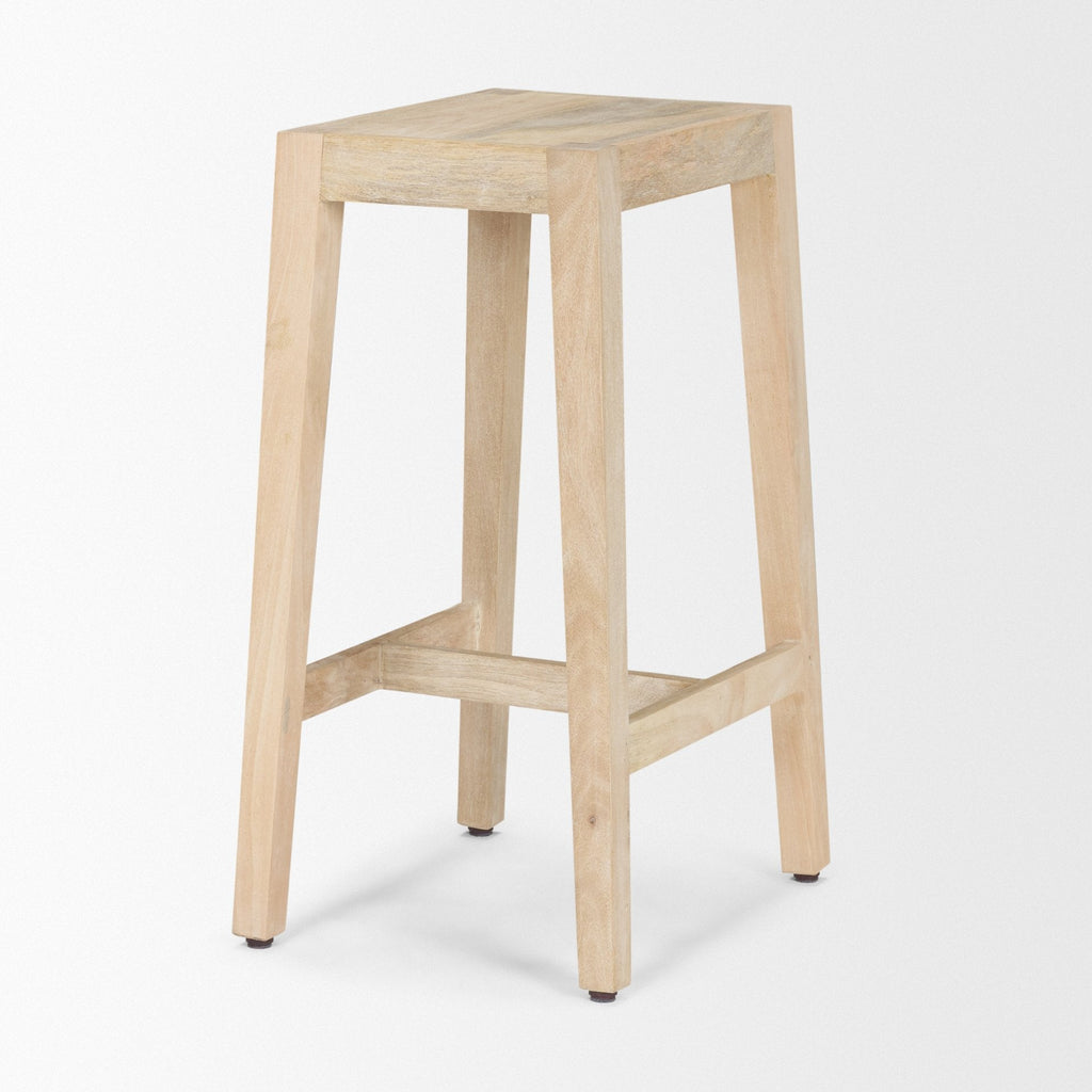 Tabouret de comptoir sans dossier en bois et métal style ferme pour salle à manger
