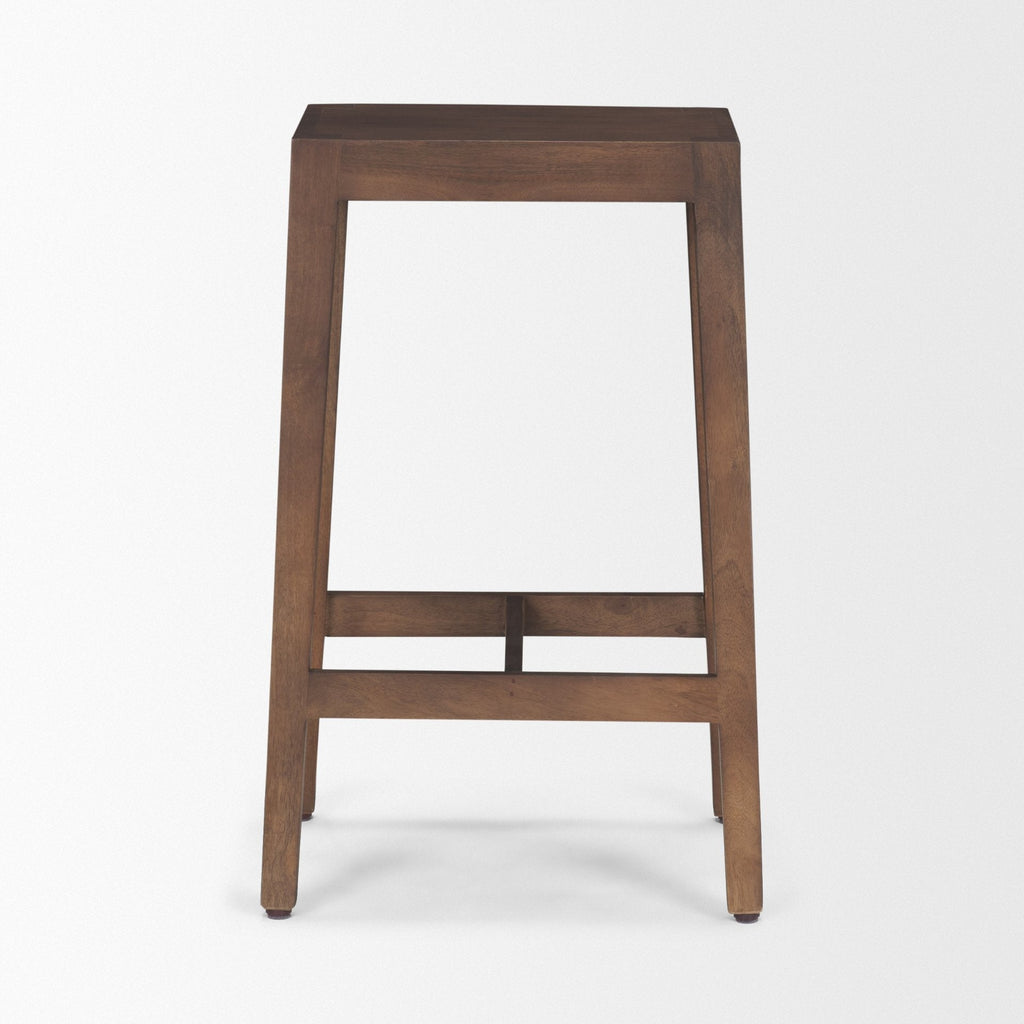 Tabouret de comptoir sans dossier en bois et métal style ferme pour salle à manger