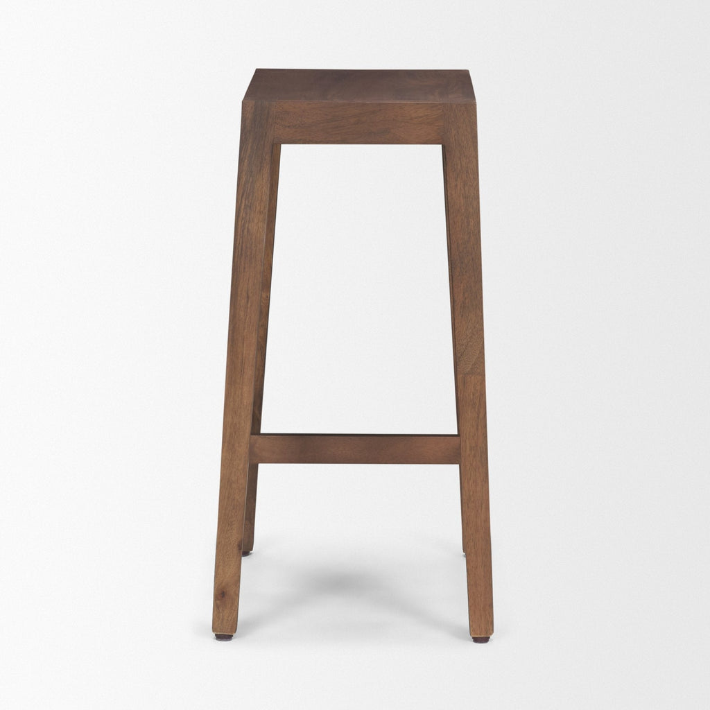 Tabouret de comptoir sans dossier en bois et métal style ferme pour salle à manger