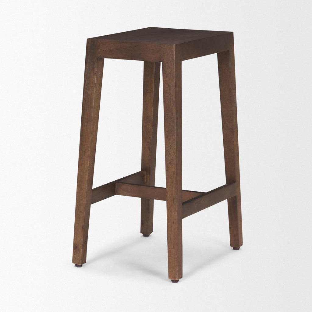 Tabouret de comptoir sans dossier en bois et métal style ferme pour salle à manger
