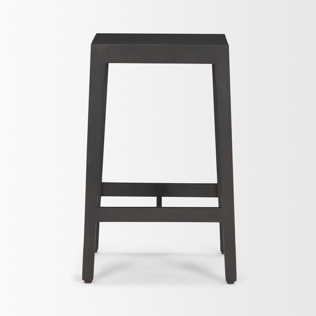 Tabouret de comptoir sans dossier en bois et métal style ferme pour salle à manger