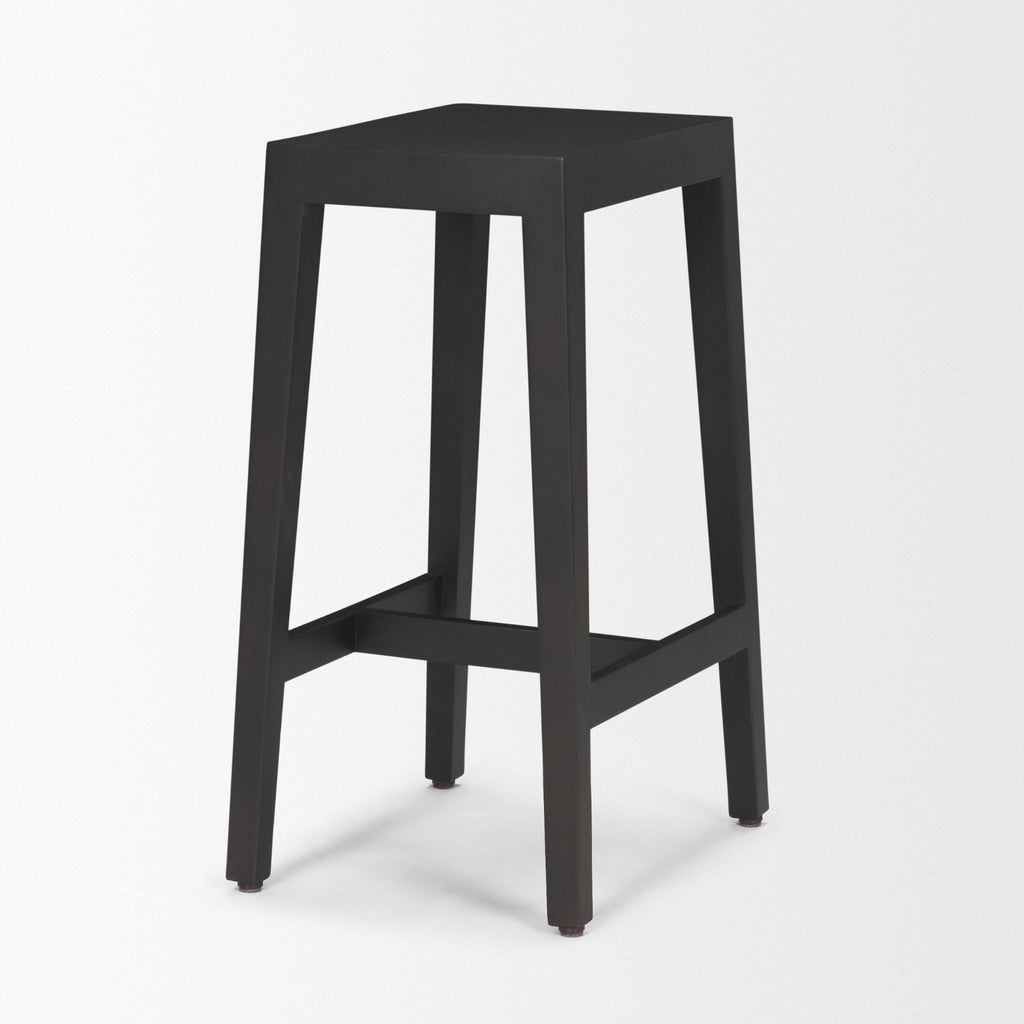 Tabouret de comptoir sans dossier en bois et métal style ferme pour salle à manger