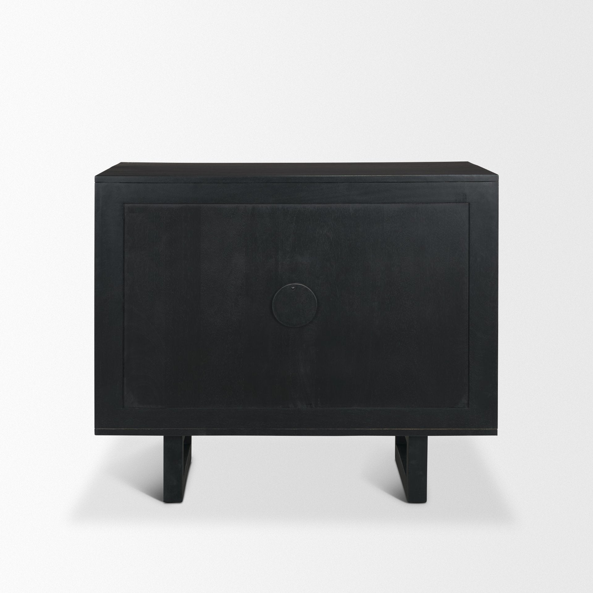 Farmhouse Wood & Metal 2-Door Accent Cabinet with Shelf for Dining Room