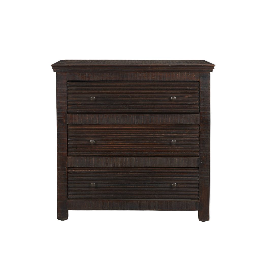Meuble TV/commode industriel en bois recyclé et métal à 3 tiroirs pour salon