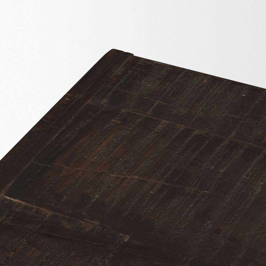 Meuble TV/commode industriel en bois recyclé et métal à 3 tiroirs pour salon