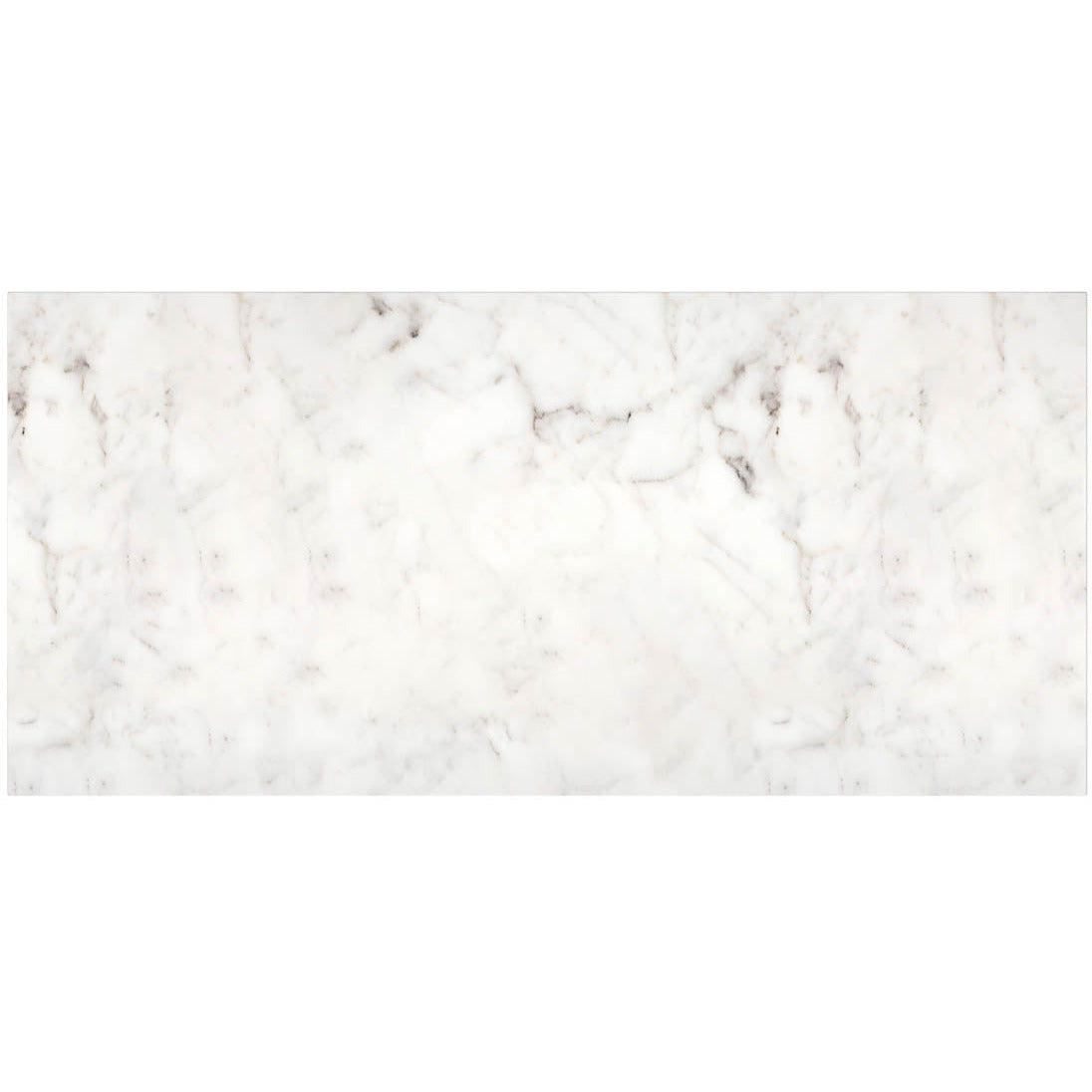 Contemporary White Marble-Look Coffee Table with Metal Base for Living Room