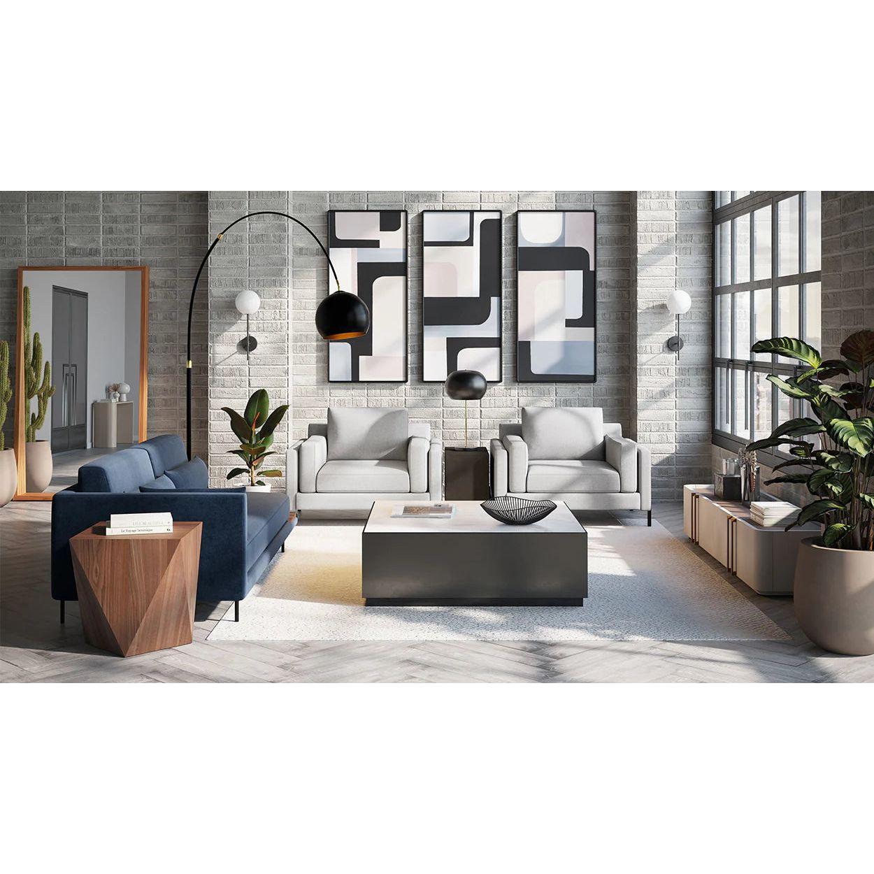 Modern Wood & Metal Media Console with Multi-Storage for Living Room