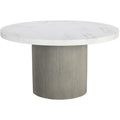 Table de salle à manger contemporaine aspect marbre gris clair avec piètement en métal pour salle à manger