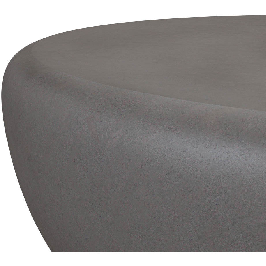 Table basse moderne aspect pierre et métal avec plateau rond pour le salon