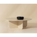 Boho Wood & Rattan Coffee Table with Woven Shelf for Living Room