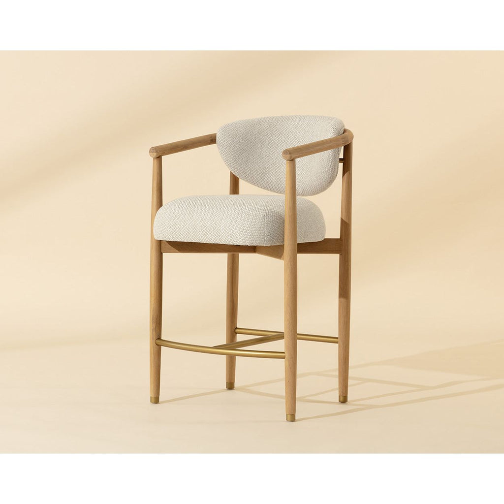 Tabouret de comptoir sans accoudoirs en bois et métal industriels pour salle à manger
