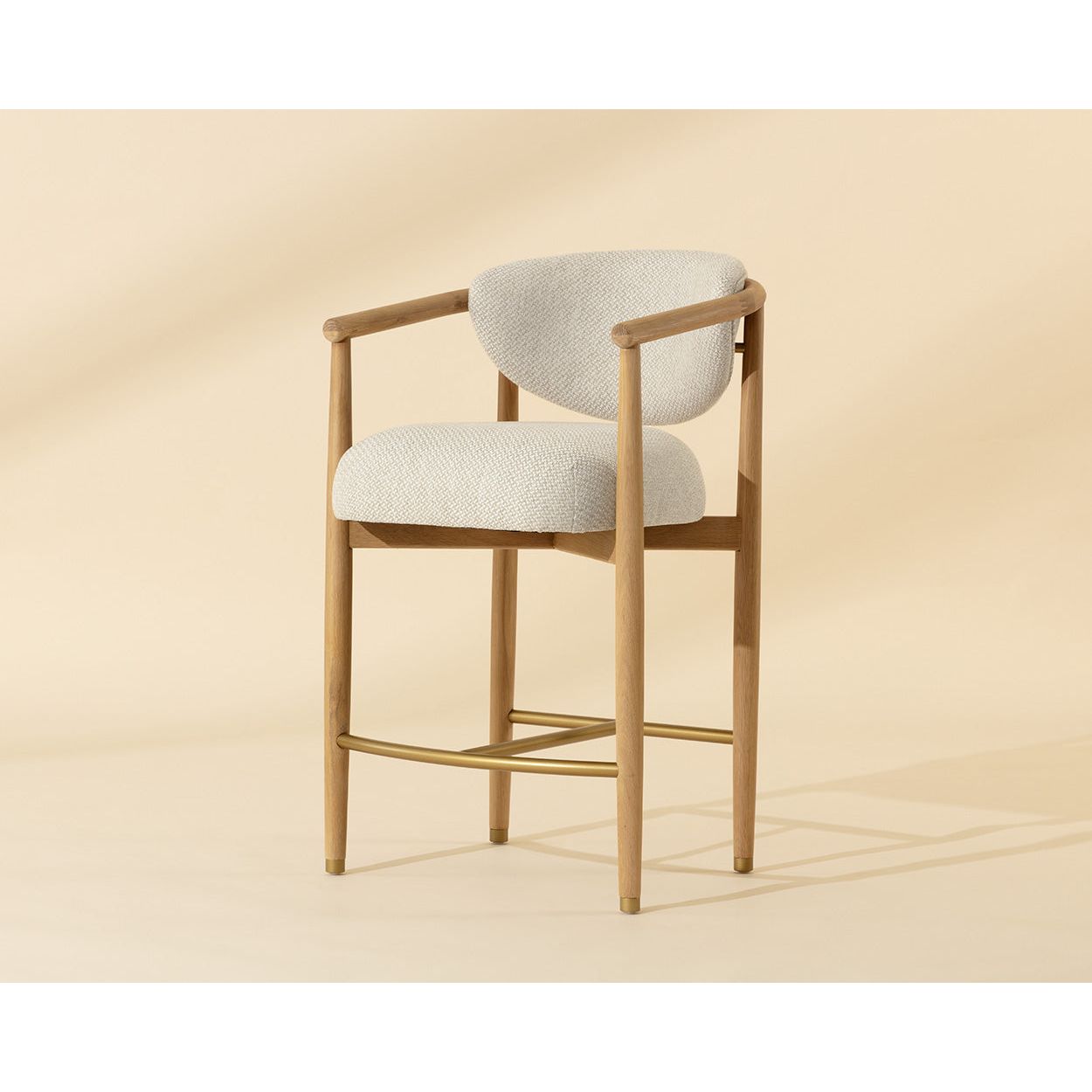 Industrial Wood & Metal Armless Counter Stool for Dining Room